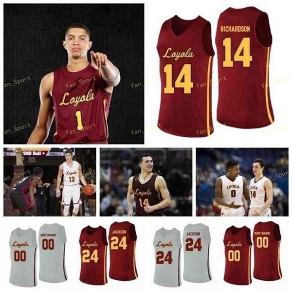 

sj ncaa college loyola chicago ramblers basketball jersey 45 will alcock 5 clemons marques townes 50 jalon pipkins 64 sister jean 98 custom, Black