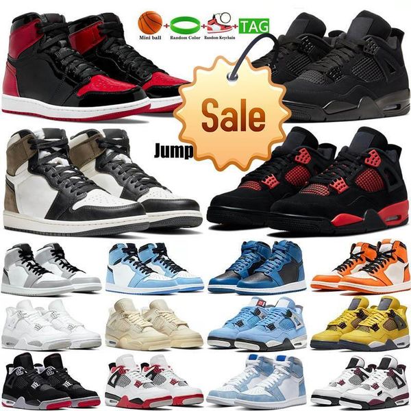 

mens jumpman 4s 1s basketball shoes 1 4 red thunder university blue black cat sail cement 1s hyper royal men women outdoor trainers sneakers