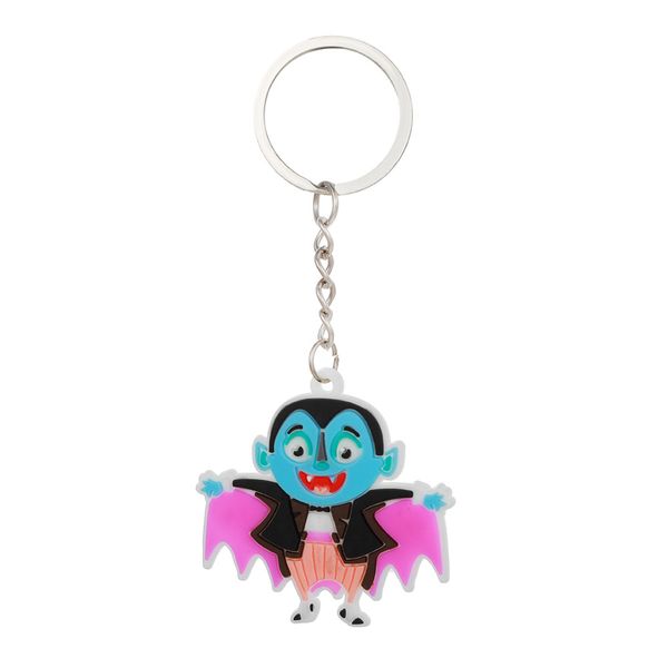 

halloween keychain cute cartoon pumpkin ghost witch pvc silicone key ring fashion jewelry car pendant accessories small gift skull, Silver