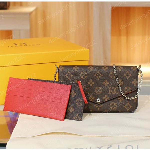 

evening bags 3pcs set genuine leather women classic pochette felicie bag luxury