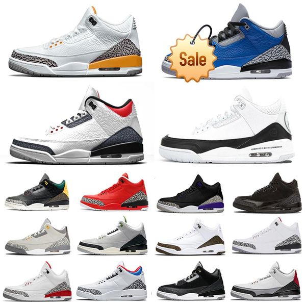 

fragment jumpman 3 men basketball shoes laser orange varsity royal denim fire red animal 3s court purple white cement mens sports sneakers
