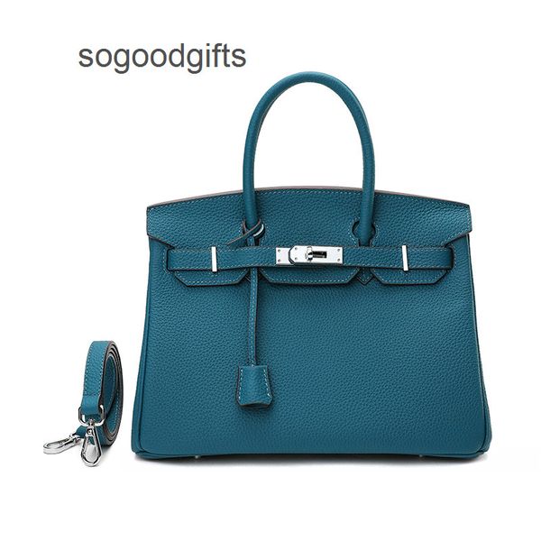 

designer bags luxury genuine leather herme women's handbags 2022 new layer cow leather bag litchi pattern fashion silver buckle women&#