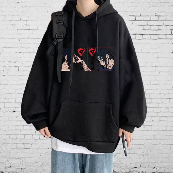 

men s hoodies sweatshirts spring autumn japanese anime print patchwork hoodie for women men harajuku sweatshirt sudadera hooded 220922, Black