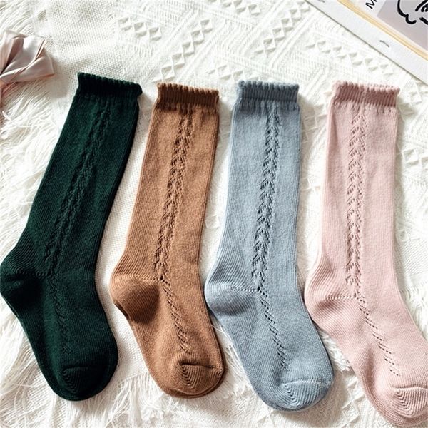 

socks soft cute kids knee high baby boys girls cotton mesh breathable born infant long suit for 18 years 220922, Pink;yellow