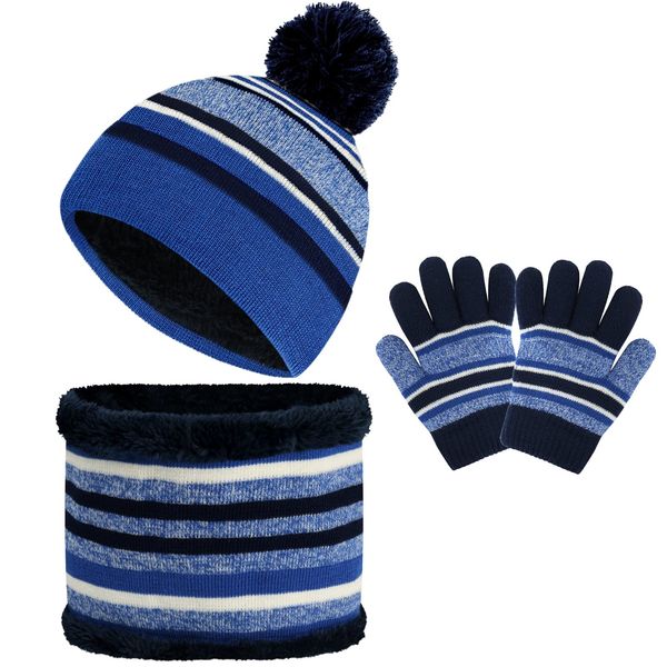 

wide brim hats kids winter hat scarf gloves set toddler knit warm beanie with fleece lined for 38 year old drop delivery 20 ffshop2001 amll7, Blue;gray