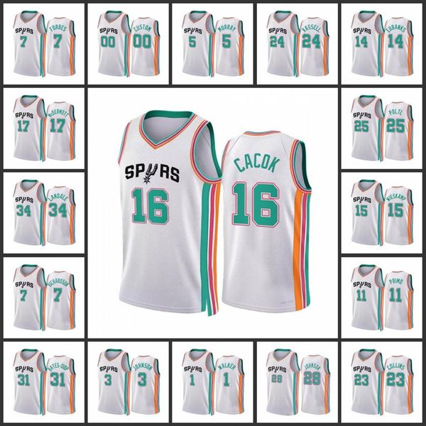 

san antonio''spurs''dejounte murray doug mcdermott joshua primo drew eubanks zach collins custom city white edition2385, Black