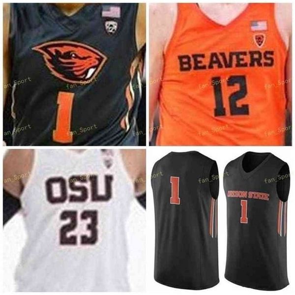 

sj ncaa college oregon state beavers basketball jersey 31 eli glenzel 44 isaac barnes 20 gary payton 33 steve sj hnson custom stitched, Black