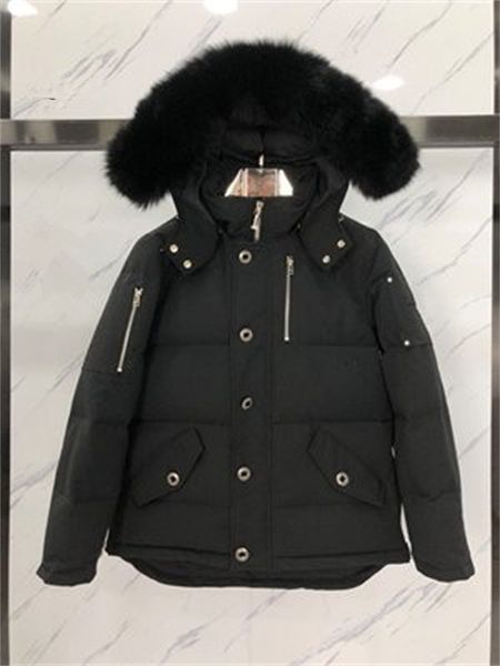 

mens parka 2022down jackets winter parkas men's waterproof moose 2022 cloth men wolf fur jacket hooded fourrure outwear raccoon furs wa, Black