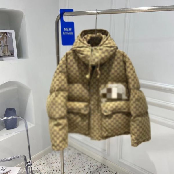 

2021ssgg new autumn and winter back mens and womens long sleeved shirt korean warm bread down jacket, Black