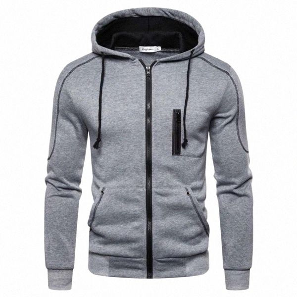 

men's hoodies & sweatshirts jacket coats men tracksuit sportswear jogging running fitness male fashion streetwear casual zipper s8qj#, Black