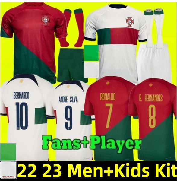 

2022 men women kids kit soccer jersey joao felix bruno fernandes bernardo andre silva diogo j. 22 23 home away football shirt camisa de fute, Black;yellow