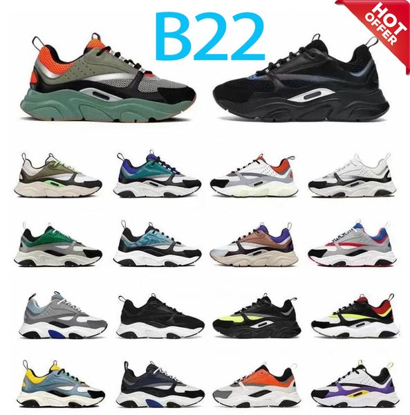 

b22 sneakers shoes men women leather calfskin reflective black low-technical mesh trainer