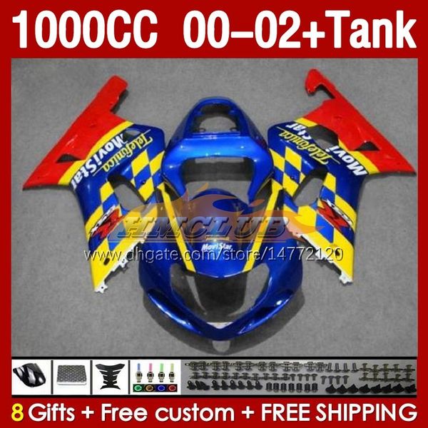

oem fairings &tank for suzuki gsxr-1000 gsx r1000 gsxr 1000 cc 00-02 body 155no.22 1000cc gsxr1000 k2 00 01 02 gsx-r1000 2001 2002 2002 inje
