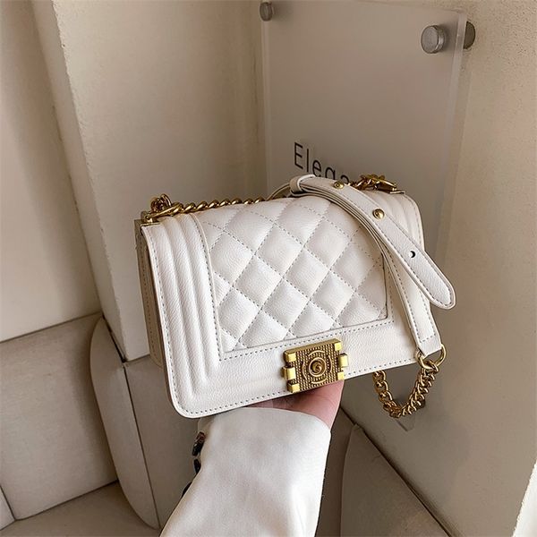 

handbag 2023 fashion women's bag leather quality handbag women's lingge embroidered line square bag