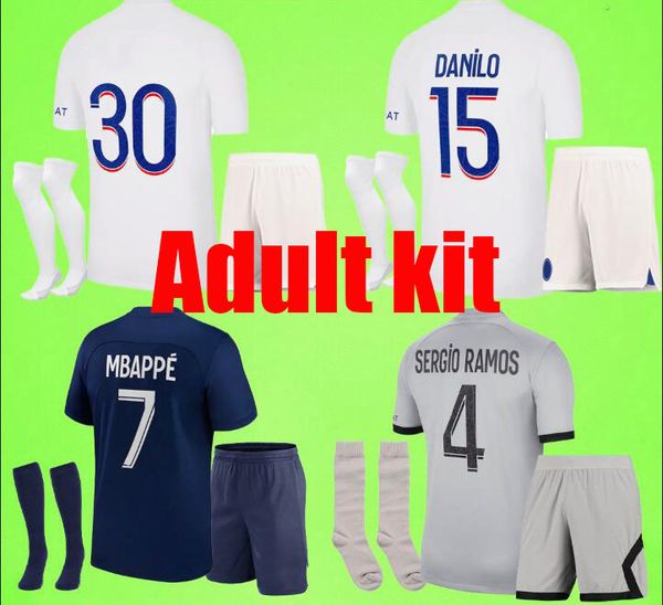 

mbappe 7 hakimi sergio ramos wijnaldum psgs soccer jersey 22 23 maillots football shirt 2022 2023 men kit sets uniform enfants kit and sock, Black