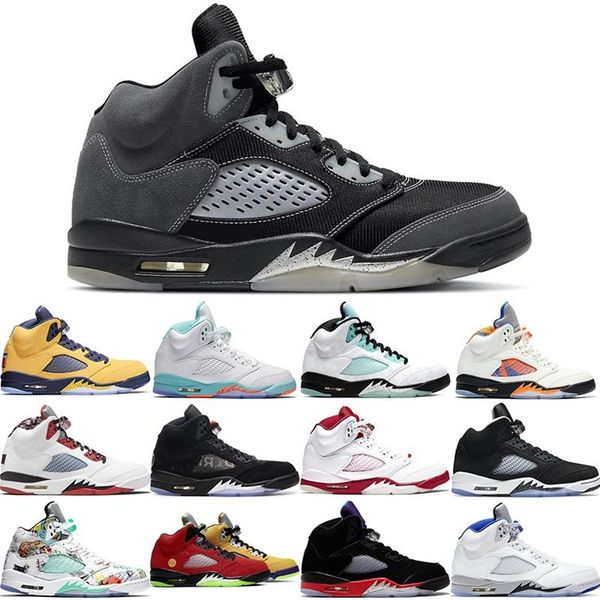 

jumpman sandals 5 5s basketball shoes sports shoe 6 raging bull red white stealth what the pr, Black