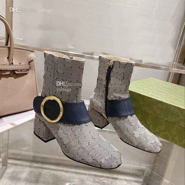 

designer women ankle boots letter ggity leather canvas heel boot fashion woman winter blondie booties dsdddd, Black