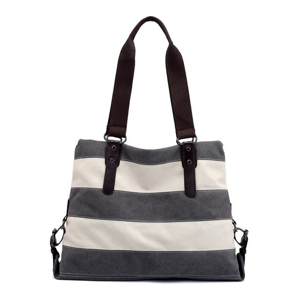

hbp canvas women's bag fashion splicing bag casual wild writing shoulder bag female colored striped ladies handbag shoulder bags