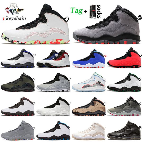 

2022 ember glow jordens 10s basketball shoes jumpman 10 smoke cool grey orlando ovo black white chicago woodland camo wings jorda10s mens tr