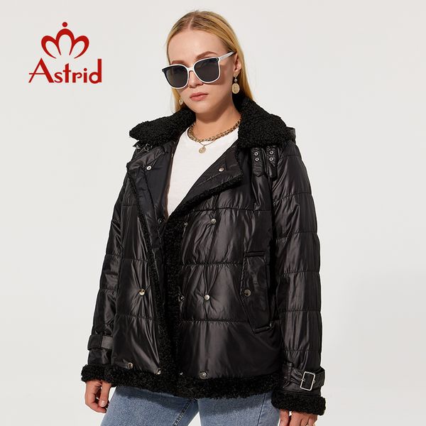 

women s plus size outerwear coats astrid autumn winter coat short lamb wool fashion jacket women coat thin cotton warm parka plus size fur j, Black