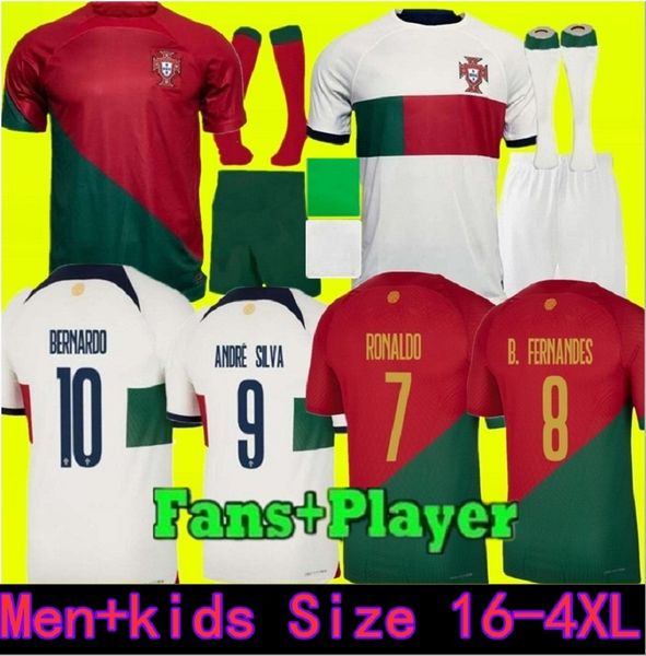 

22 23 portugal soccer jerseys joao felix pepe bermardo b.fernandes camisa de futebol 2022 2023 j.moutinho football shirt men kids kit women, White;black