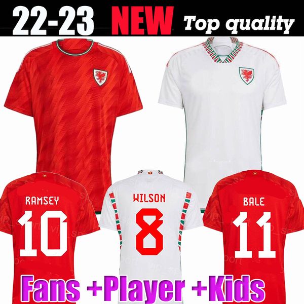 

2022 wales soccer jerseys bale wilson allen ramsey mens 22 23 world national team cup rodon vokes home football shirt kids kit uniforms fans, Black;yellow