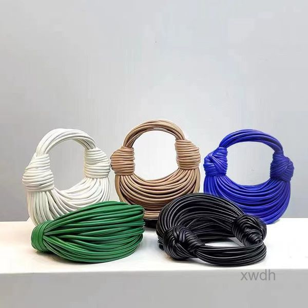 

evening bags tubular jodie leather handle bag double knot designer zip closure clutch women bag with knotted handbag wallet lady single