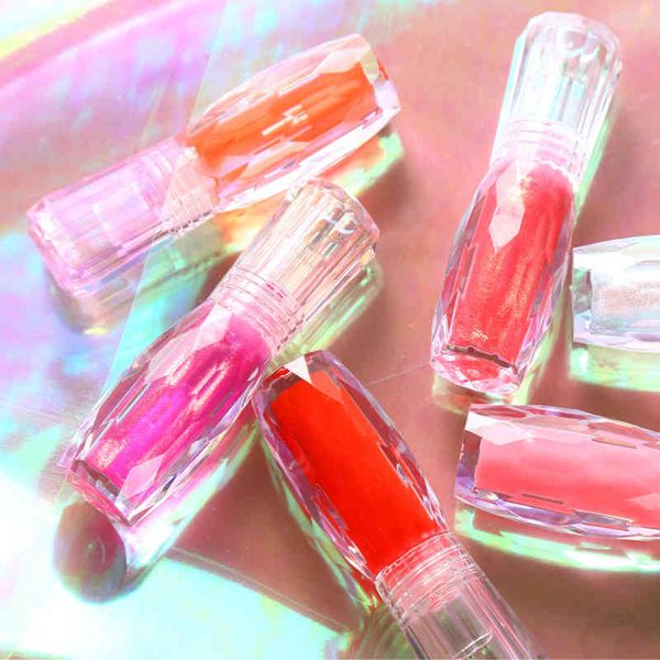 

3d crystal jelly color glass lip gloss dudu lip moisturizing nourishing transparent water light mirror lips glaze makeup vtm tb1808