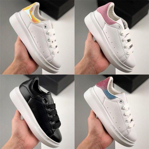 

kids mc casual shoes sneakers trainers velvet beautiful platform leather solid colors dress large suede espadrille flat sole chaussures size, Black
