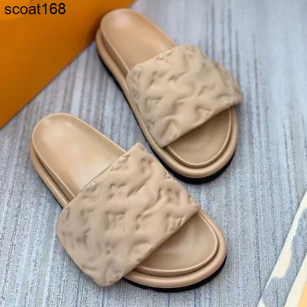 

sandals designers pool pillow mules women sandals sunset flat comfort mules padded front strap slippers fashionable style slides, Black