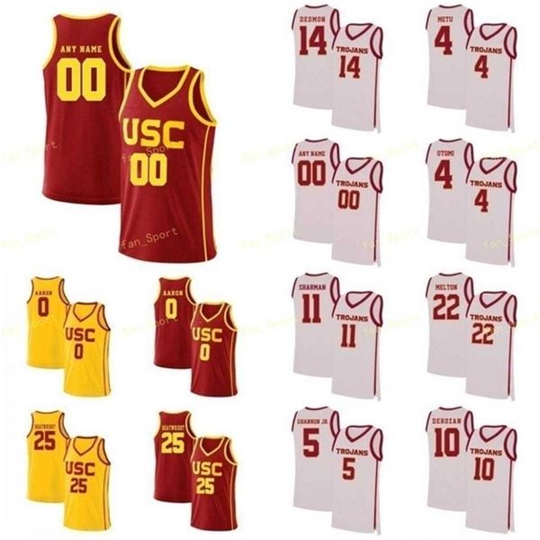 

sj ncaa college usc trojans basketball jersey 15 isaiah mobley mckay anderson 2 sj nah mathews 20 ethan anderson custom stitched, Black