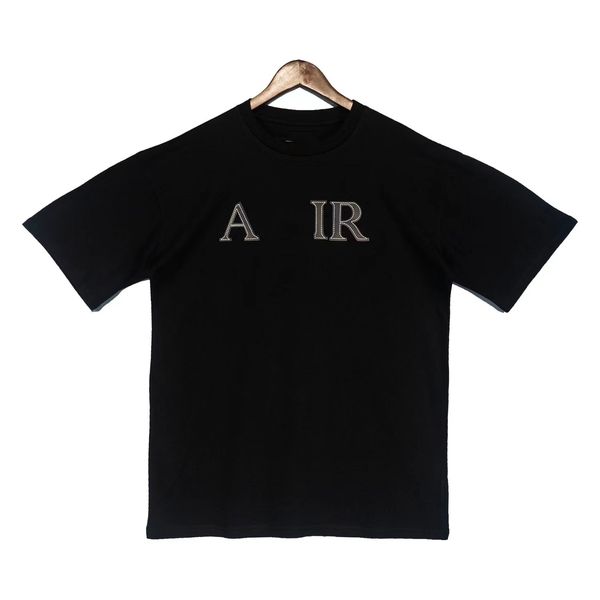 

2022221 new men's t-shirts men women line letters printed casual solid color tees male female summer crew neck, White;black
