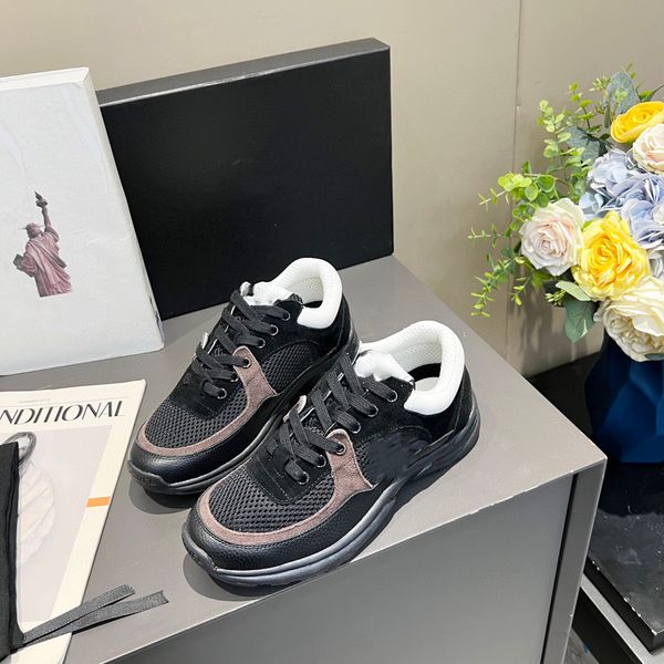 

shoes designer version pure handmade 2022ss chan white xiaoxiang autumn casual sneakers, Black
