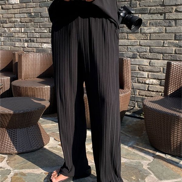 

men's pants gmiixder ice silk men casual pants black summer korean straight loose drape trendy wide leg mopping casual pants japan styl