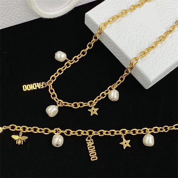

pearl bee star wedding bracelet necklace vintage fashion women jewelry gift, Golden;silver