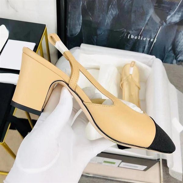 

luxury designer womens calfskin catwalk pumps high heels shoe sneakers genuine leather open on formal chunky kitten heel slingbacks dre301r, Black