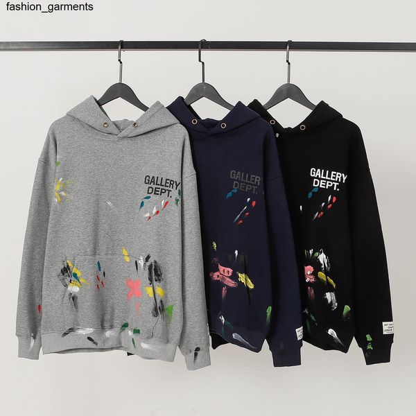 

men's hoodies new sweatshirts autumn and winter new high street trend garydept hand painted graffiti splash print men's and women&, Black
