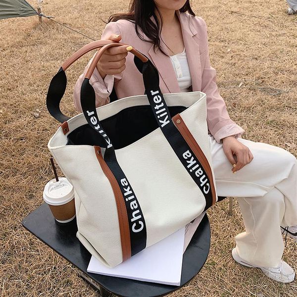 

woman canvas bag fashionable casual large capacity tote student single-shoulder bag210g