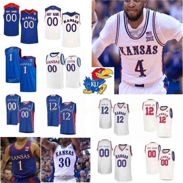 

sj ncaa college kansas jayhawks basketball jersey 10 sviatoslav mykhailiuk 11 sj sh jackson 12 chris teahan kelly oubre jr custom stitched, Black