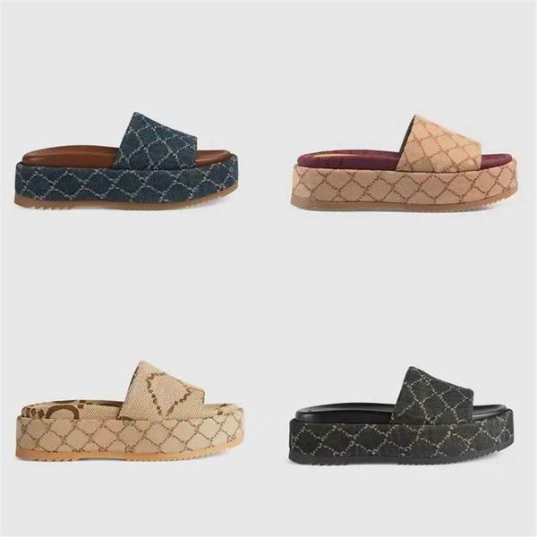 

slide designer womens g sandals mens slippers flip flops luxury flat thick bottom embroidery printed jelly rubber leather women dress s2308, Black