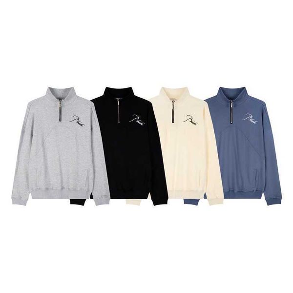 

mens and womens hoodie rhudessweatshirt autumn designer hoodies pullover sweatshirts verified letter embroidery label loose stand collar, Black