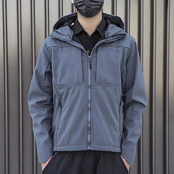 

22ss arc mens jacket designer autumn and winter new warm fleece tide waterproof soft shell outdoor mountaineering suit solid color all-match, Black;brown