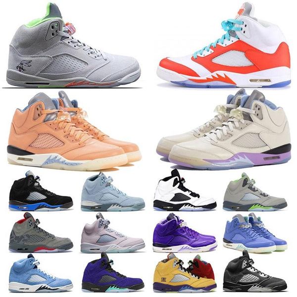 

jumpman 5 mens basketball shoes sandals backboard 5s easter bluebird concord raging bull, Black