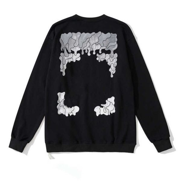 

luxury women's fashion pullover jackets sweatshirts brand offs hoodies women sweater men arrow cross letter print street trend coat ja, Black;brown