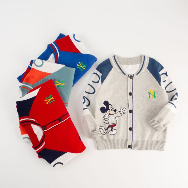 

disney genuine licensed new cartoon children's sweater cardigan 2022 autumn m1ckay mouse korean version boy's knitted sweater smal, Blue