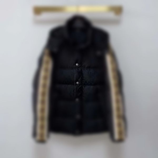 

designer puffer down cotton g jackets winter ribbon jacquard men's jacket parka coat fashion outdoor windbreaker couple coats, Black;brown