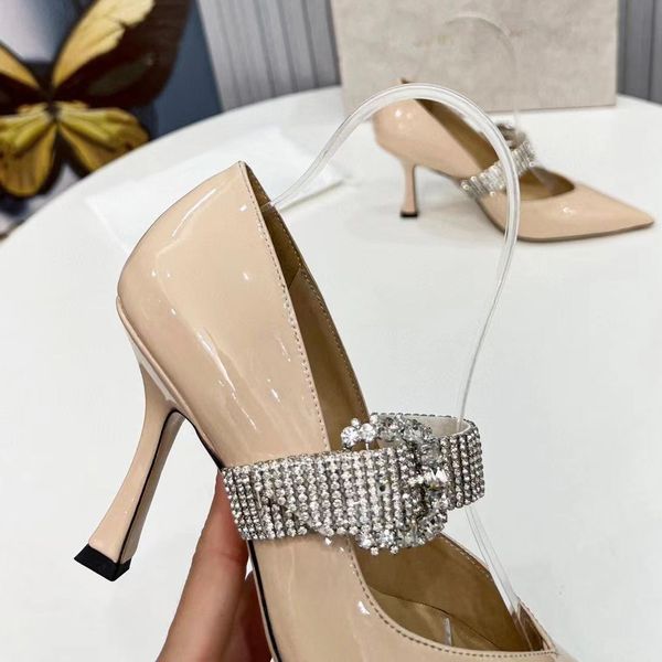 

diamond of new fund dress shoes 2022 autumn winters buckles high heel mary jane wedding shoe single shoes, Black