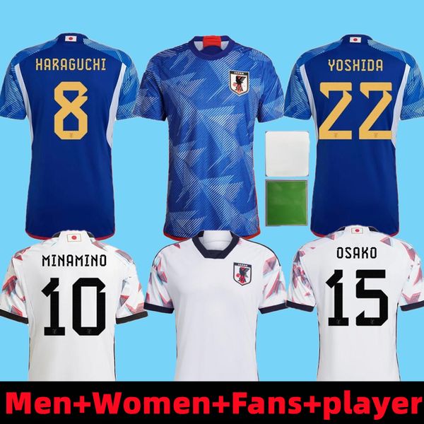 

minamino 2022 japan soccer jersey nagatomo captain tsubasa home away shirt atom 22 23 football shirt uniform haraguchi kubo shibasaki ito yo, Black;yellow