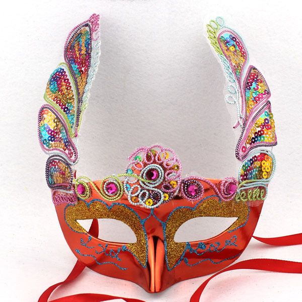 

jiahe fancy dress ball performance mask computer embroidered butterfly mask, Black