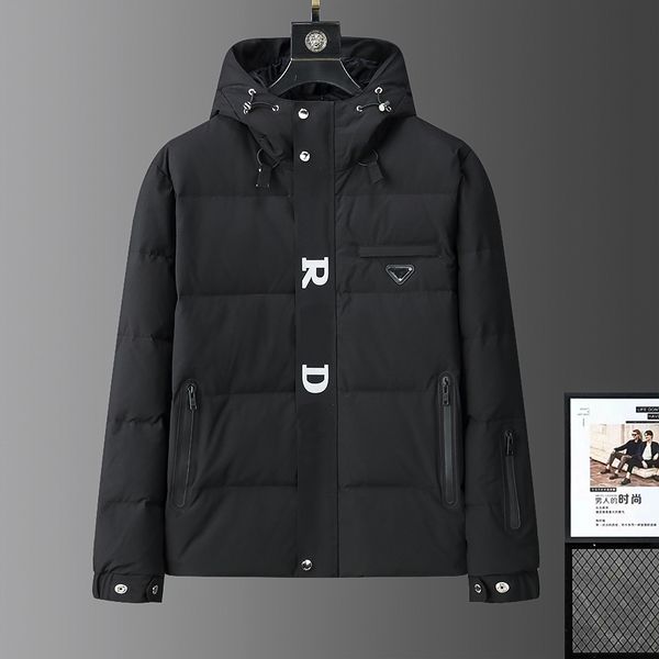 

mens designer jacket winter men down parkas white duck-down winters jacketss thermal coats for man outerwear zipper down jackets m-xxxl, Black